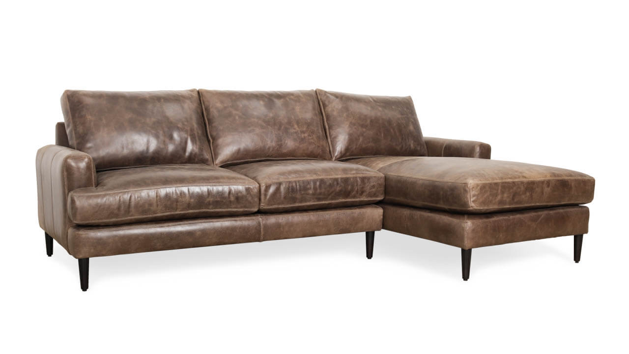 Rigney Single Chaise Leather Sectional