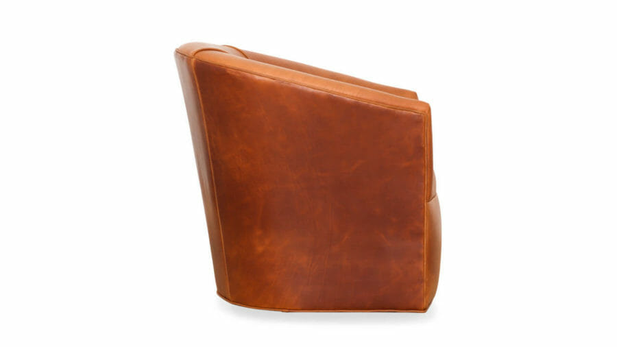 Tub Leather Swivel Chair 32 x 31 Ellis Cypress