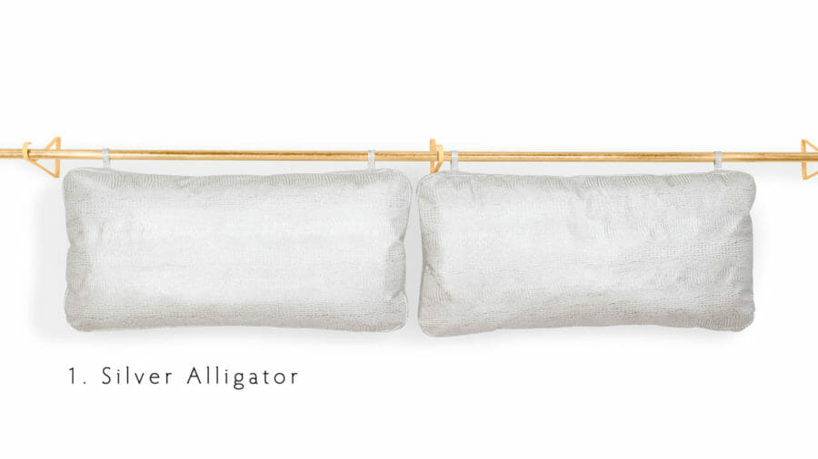 Leather Headbord Cushions Silver Alligator by COCOCO Home