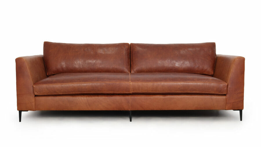 Everly Leather Sofa 100 x 40 Ellis Cypress Angelo Black Matte PO 11105 2