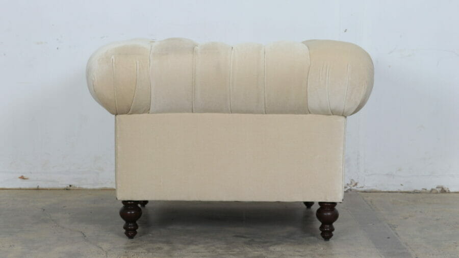 2 Classic Chesterfield Fabric Chairs 43 x 39 Como Cream STOCK scaled e1656102713754
