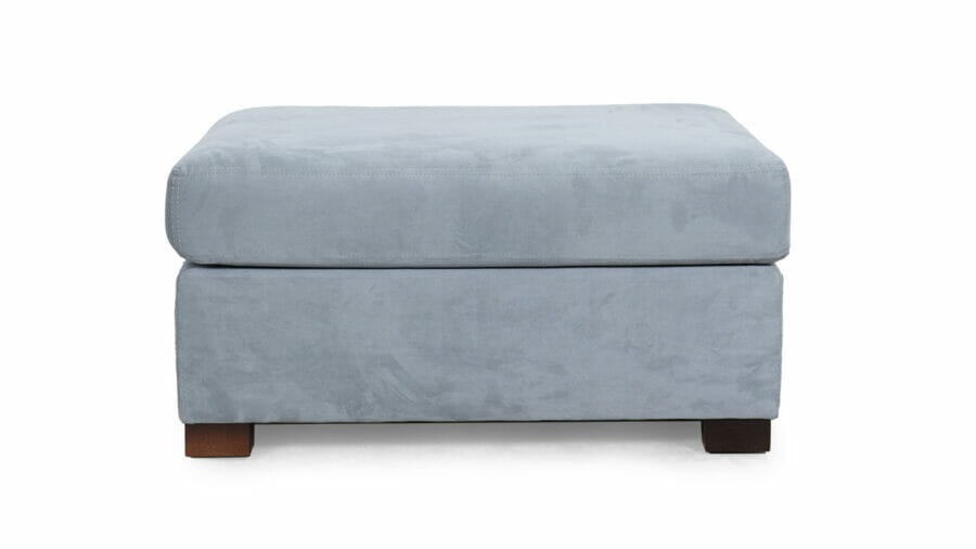 Low Leg Matching Ottoman Ultrasuede Marine Grey 4000 Legs Walnut Finish