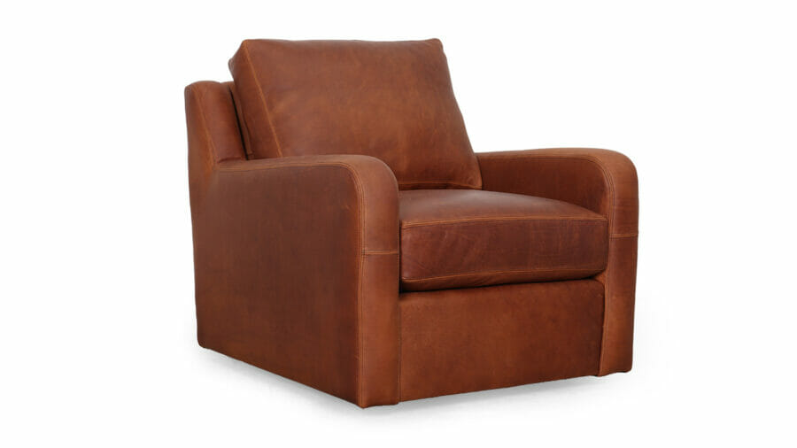 Kilgore Leather Swivel Chairs 32 x 38 Ellis Cypress PO 10595