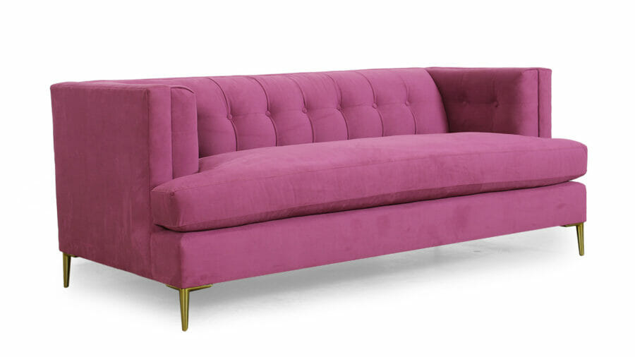 Linden Loveseat 72 x 35 Ultrasuede HP Orchid Gold Angelo Legs