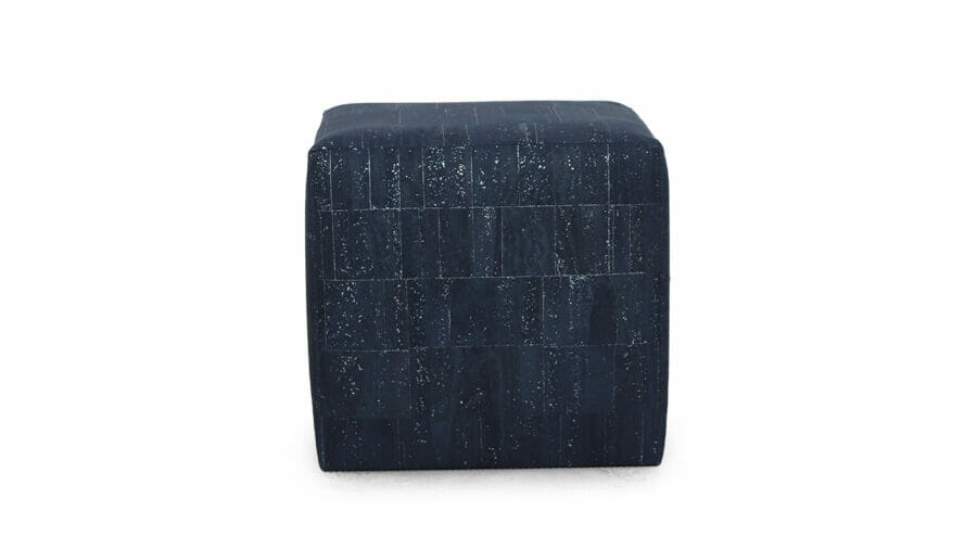 Cube Ottoman 18 x 18 x 18 Cork Navy Blue with Silver Glides Only 10762 1