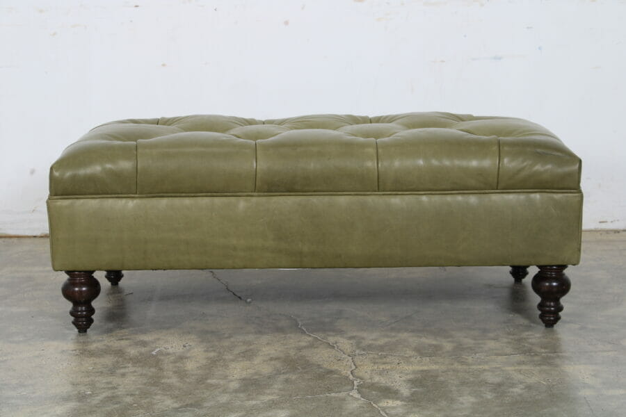 Soho Chesterfield Leather Ottoman 48 x 24 Madrid Moss 11086 stock 206 2 scaled