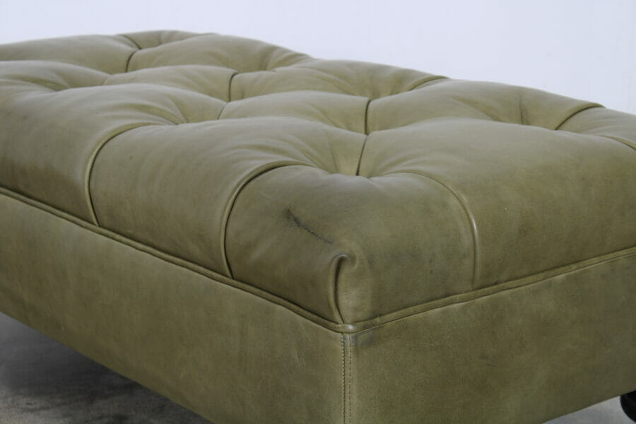 Soho Chesterfield Leather Ottoman 48 x 24 Madrid Moss 11086 stock 206 4 scaled